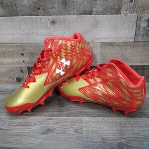 Under Armour Clutchfit Cleats Size 14E Deception Red Gold